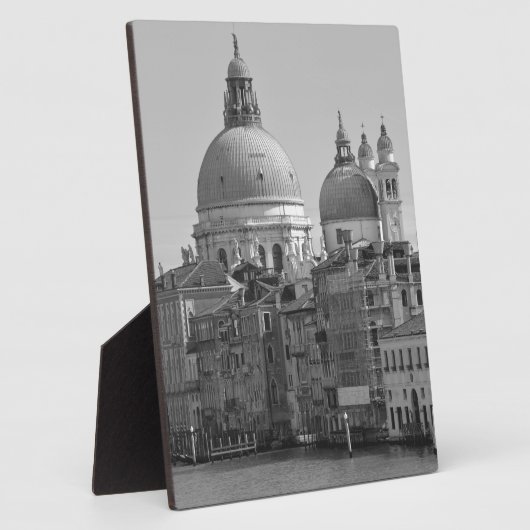 Schwarz-weißer Canal Venedig Italien Reisen Fotoplatte (Seite)