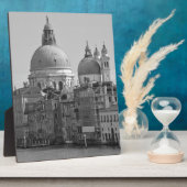 Schwarz-weißer Canal Venedig Italien Reisen Fotoplatte (Seite)