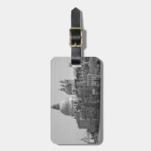 Schwarz-weißer Canal Venedig Italien Reisen Gepäckanhänger (Vorderseite vertikal)