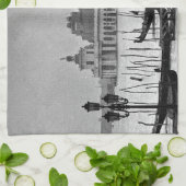 Schwarz-weißer Canal Venedig Italien Reisen Geschirrtuch (Gefaltet)