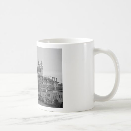 Schwarz-weißer Canal Venedig Italien Reisen Kaffeetasse (Rechts)