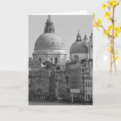 Schwarz-weißer Canal Venedig Italien Reisen Karte (Gelbe Blume)