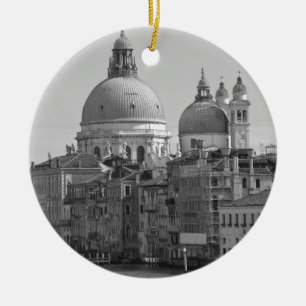Schwarz-weißer Canal Venedig Italien Reisen Keramikornament