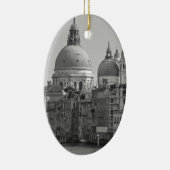 Schwarz-weißer Canal Venedig Italien Reisen Keramikornament (Rechts)