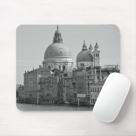 Schwarz-weißer Canal Venedig Italien Reisen Mousepad (Mit Mouse)