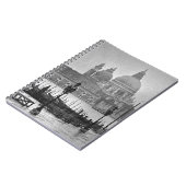 Schwarz-weißer Canal Venedig Italien Reisen Notizblock (Linke Seite)