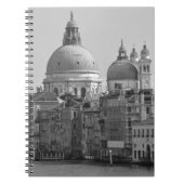 Schwarz-weißer Canal Venedig Italien Reisen Notizblock (Vorderseite)