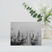 Schwarz-weißer Canal Venedig Italien Reisen Postkarte (Stehend Vorderseite)