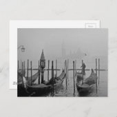 Schwarz-weißer Canal Venedig Italien Reisen Postkarte (Vorne/Hinten)