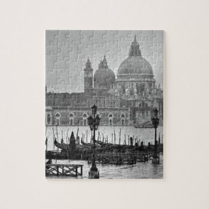 Schwarz-weißer Canal Venedig Italien Reisen Puzzle