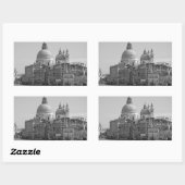 Schwarz-weißer Canal Venedig Italien Reisen Rechteckiger Aufkleber (Blatt)