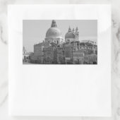 Schwarz-weißer Canal Venedig Italien Reisen Rechteckiger Aufkleber (Tasche)