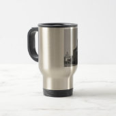 Schwarz-weißer Canal Venedig Italien Reisen Reisebecher (Vorderseite Links)