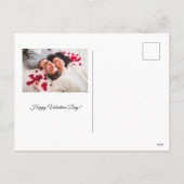 Schwarz-weißer Cat Bird-Liebe Feiertagspostkarte (Rückseite)