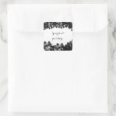 Schwarz-weißer Caviar Elegante Gastgeschenk Aufkle Quadratischer Aufkleber (Tasche)