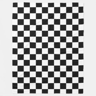 Schwarz-weißer Checked Checked Checked Karo Fleecedecke
