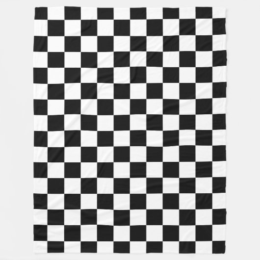 Schwarz-weißer Checked Checked Checked Karo Fleecedecke (Vorderseite)