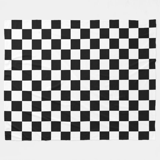 Schwarz-weißer Checked Checked Checked Karo Fleecedecke (Vorderseite (Horizontal))