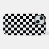 Schwarz-weißer Checked Checked Checked Karo iPhone 15 Hülle (Rückseite (Horizontal))