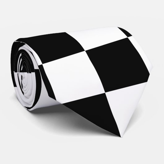 Schwarz-weißer Checked Checked Checked Karo Krawatte (Gerollt)