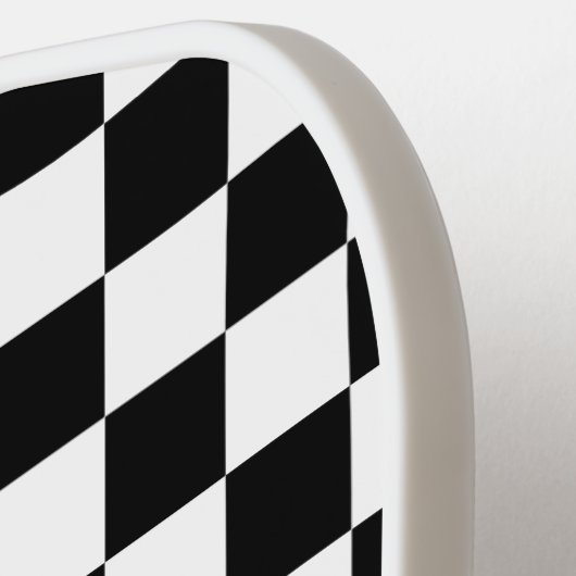 Schwarz-weißer Checked Checked Checked Karo Pickleball Schläger (Linke Seite)