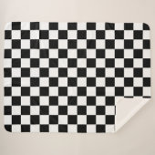 Schwarz-weißer Checked Checked Checked Karo Sherpadecke (Vorderseite (Horizontal))