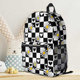 Schwarz-weißer Checker Bedruckter Rucksack