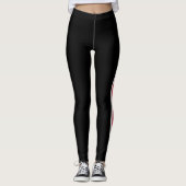 Schwarz-weißer Cheerleader Leggings (Vorderseite)