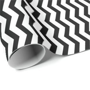Schwarz-weißer Chevronstreifen Geschenkpapier