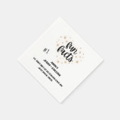 Schwarz-weißer Chic Moderne Fun Facts Hearts Weddi Serviette (Ecke)