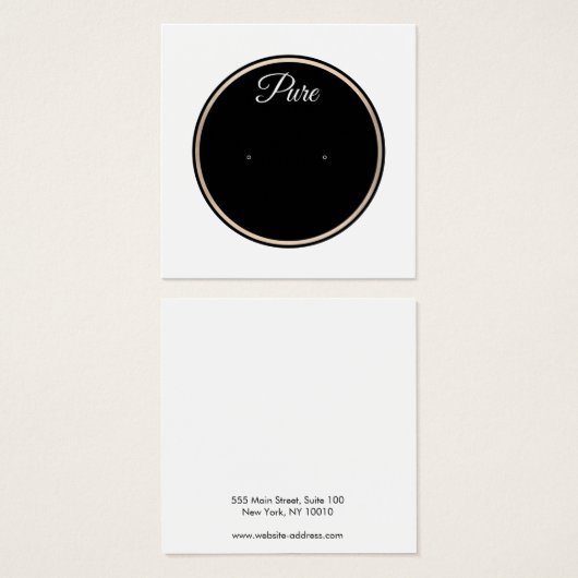 Schwarz-weißer Circle Stud Earring Display Holder (Vorne & Hinten)