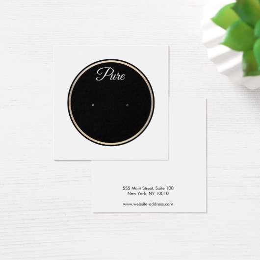 Schwarz-weißer Circle Stud Earring Display Holder (Schreibtisch)