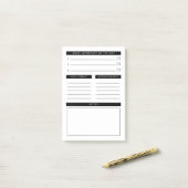 Schwarz-weißer Clean Daily Planer Post-it Klebezettel (Auf Schreibtisch)