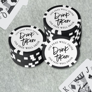Schwarz-weißer Cocktail bei Hochzeiten Pokerchips