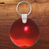 SCHWARZ-WEISSER DAMASK FLORAL RED STRIPE SCHLÜSSELANHÄNGER (Rückseite)