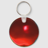 SCHWARZ-WEISSER DAMASK FLORAL RED STRIPE SCHLÜSSELANHÄNGER (Rückseite)