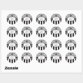 Schwarz-weißer Damask Stripe Wedding Sticker (Blatt)