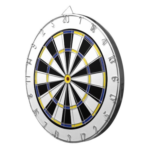 Schwarz-weißer Dartboard Dartscheibe (Vorderseite rechts)