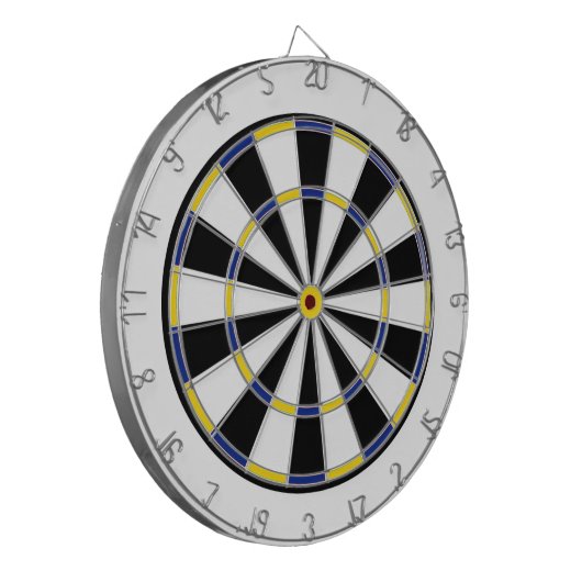 Schwarz-weißer Dartboard Dartscheibe (Vorderseite Links)