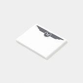 Schwarz-weißer Deco-Stil mit Monogramm Post-it Klebezettel (angewinkelt)