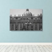 Schwarz-weißer Dom St Peters Rom Wrapped Canvas Leinwanddruck (Insitu (Holzboden))