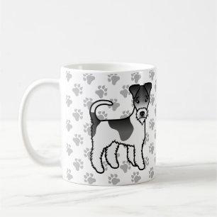 Schwarz-weißer Draht-Fuchs-Terrier Süßer Cartoon-H Kaffeetasse