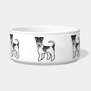 Schwarz-weißer Drahthaar-Foxterrier süßer Cartoon- Napf