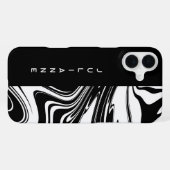Schwarz-weißer Duoton-Block und Swirren Name hinzu iPhone Hülle (Rückseite (Horizontal))