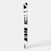 Schwarz-weißer Duoton-Block und Swirren Name hinzu iPhone Hülle (Linke Seite)