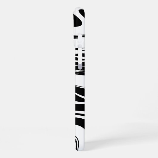 Schwarz-weißer Duoton-Block und Swirren Name hinzu iPhone Hülle (Linke Seite)