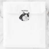 Schwarz-weißer, durchdachte Kittenpfropf Runder Aufkleber (Tasche)