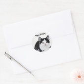 Schwarz-weißer, durchdachte Kittenpfropf Runder Aufkleber (Umschlag)