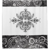 Schwarz-weißer Duschvorhang (Vorderseite)