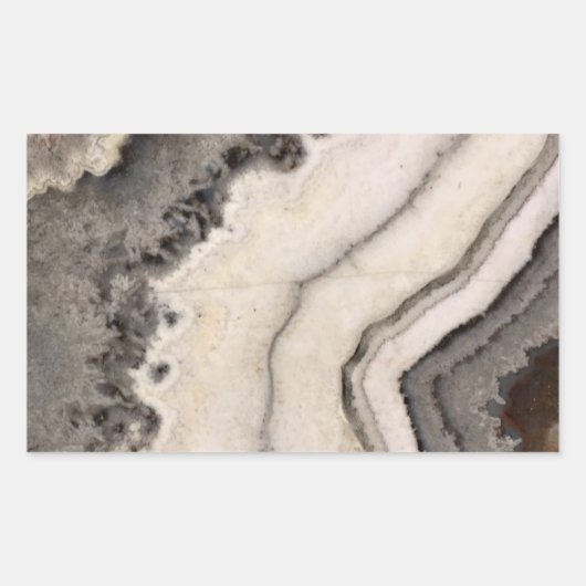 Schwarz-weißer Edelstein aus Marmor Rechteckiger Aufkleber (Vorderseite)